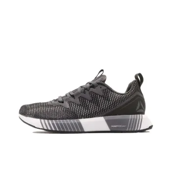 Reebok Fusion Flexweave Cushioning Anti-Slip Wear-Resistant Breathability Low-Top Running Shoes Men's Dark Gray White