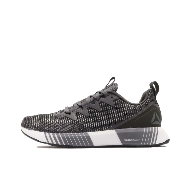 Reebok Fusion Flexweave Cushioning Anti-Slip Wear-Resistant Breathability Low-Top Running Shoes Men's Dark Gray White-0