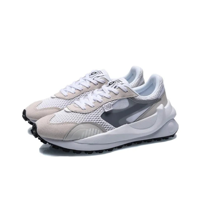 LiNing Cushioned Anti-Slip Wear-Resistant Breathable Lightweight Low-Top Running Shoes Women's Snow Gray-2