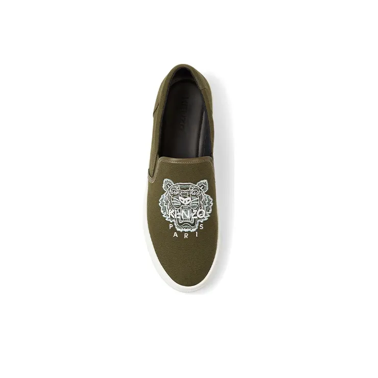 KENZO K-Skate Tiger Stylish Skateboarding Shoes Men's Army Green-3