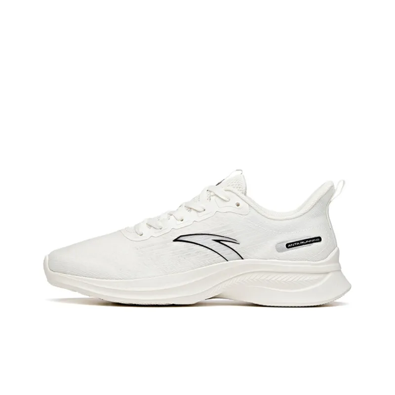 Anta Cushioned Slip Resistant Low Top Running Shoes Men's Ivory White-0