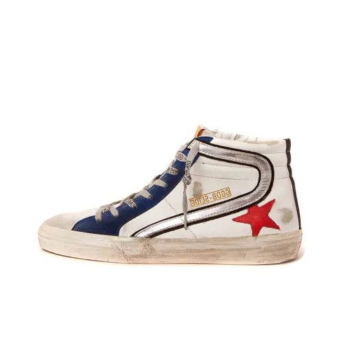 Golden Goose Slide Skateboard Shoes Men High-Top White