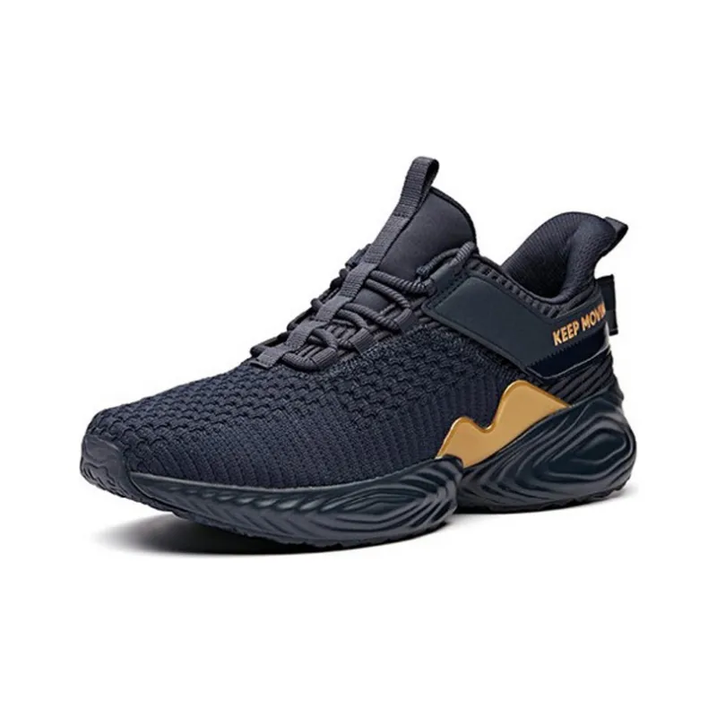 Anta Running Collection Breathable Low-Top Running Shoes Men's Black Gold-2