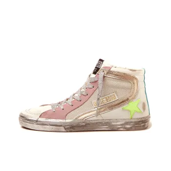 Golden Goose Slide Stylish Skateboarding Shoes Women's Pink White Old-fashioned