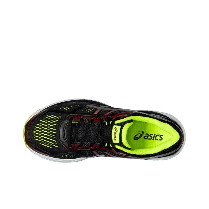 Asics Gel-Foundation 12 Wear-Resistant Low-Top Running Shoes Men's Black Red Green 2E-Width-2