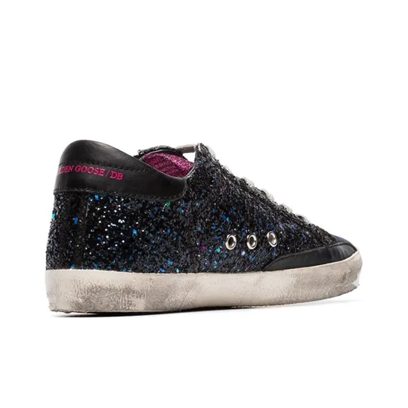 Golden Goose Super Star Stylish Skateboarding Shoes Women's Black Gold-3