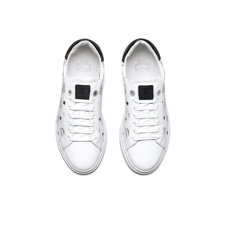MCM Low Top Stylish Skateboarding Shoes Women's White-4