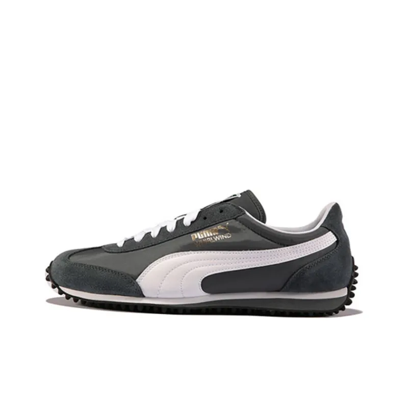 PUMA Whirlwind Classic Cushioning Anti-Slip Wear-Resistant Breathability Low-Top Running Shoes Men's Black Gray-0