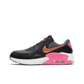 Nike Air Max Excee Cushioned Anti Slip And Wear Resistant Lightweight Low Top Running Shoes Women's Black Pink Gold