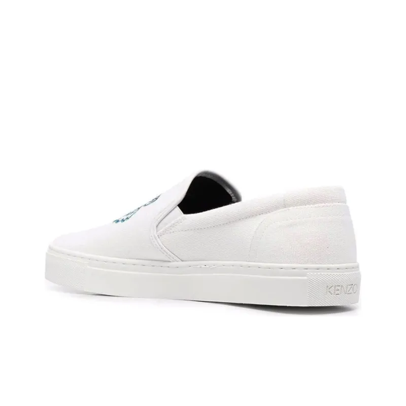 KENZO Takumi Kato Tiger Low Top Stylish Skateboarding Shoes Men's White-3