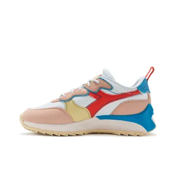 Diadora Support Shock Absorption Low Top Running Shoes Women's White Red