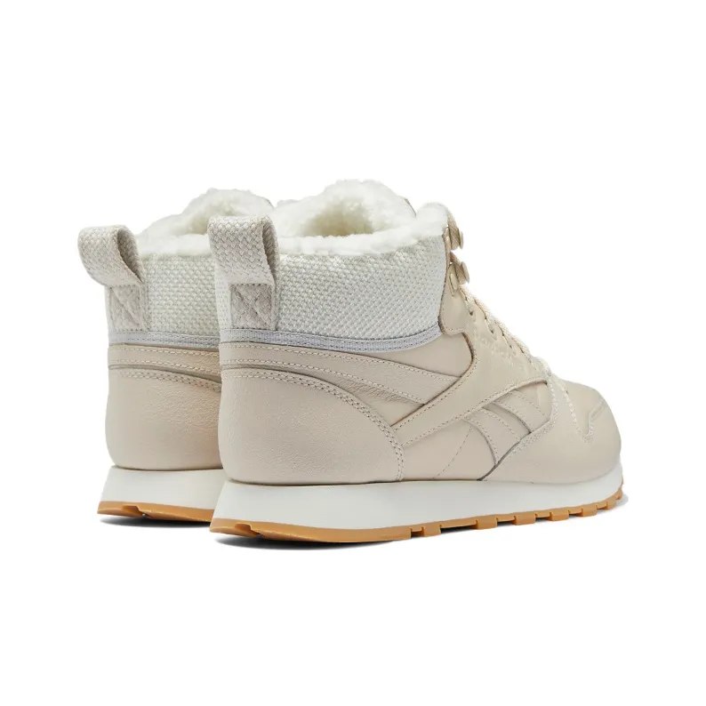 Reebok Classic Leather Running Shoes Women's High-Top Milk Tea Brown-3