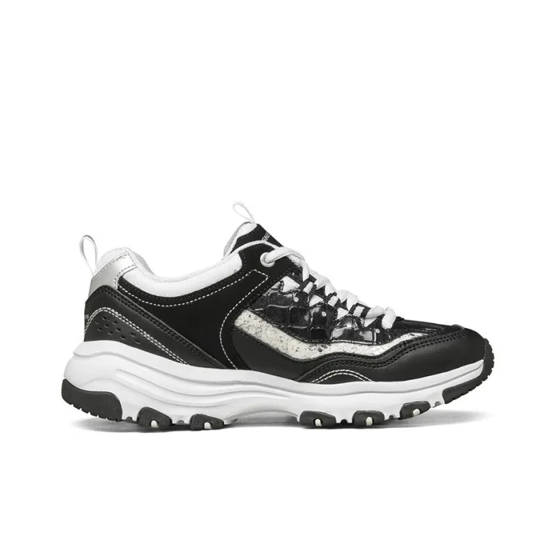Skechers I Conik Cushioning Breathable Low Top Running Shoes Women's Black White-1