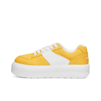 BENEUNDER Street Travel Low Top Stylish Skateboarding Shoes Women's Enduring Shadow Yellow
