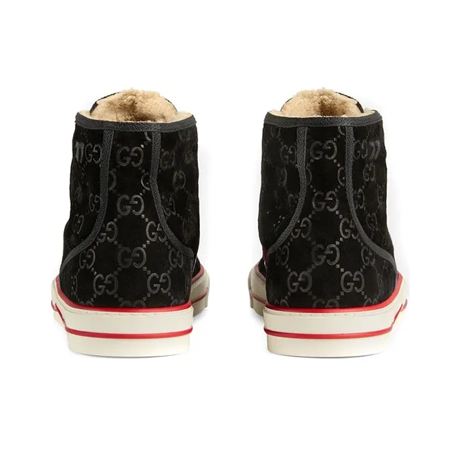 GUCCI Tennis 1977 Stylish Skateboarding Shoes Men's Black Red-3