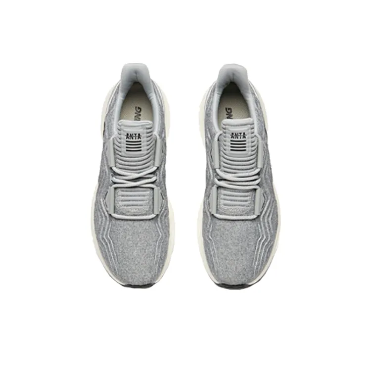 Anta Anti-Slip And Wear-Resistant Breathable Cushioning Low-Top Running Shoes Men's Gray Black-3