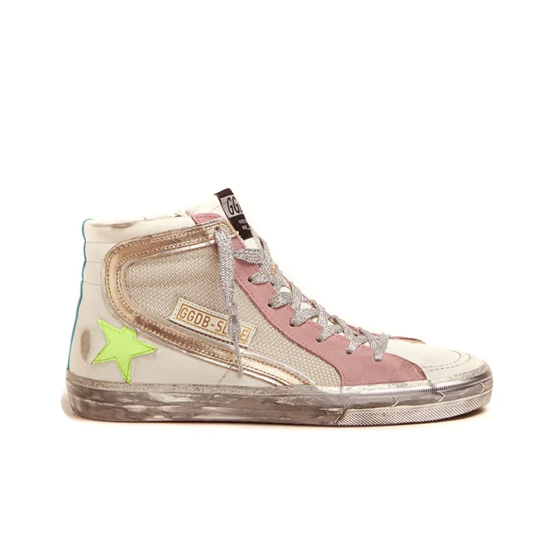 Golden Goose Slide Stylish Skateboarding Shoes Women's Pink White Old-fashioned-1
