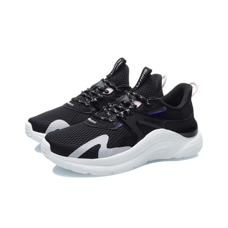 LiNing Liuyun Slip Resistant, Abrasion Resistant, Lightweight Low Top Running Shoes Women's Black White-2