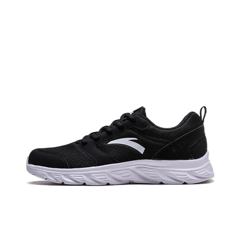 Anta Running Collection Cushioning Abrasion Resistant Breathable Low Top Casual Running Shoes Men's Black White-0