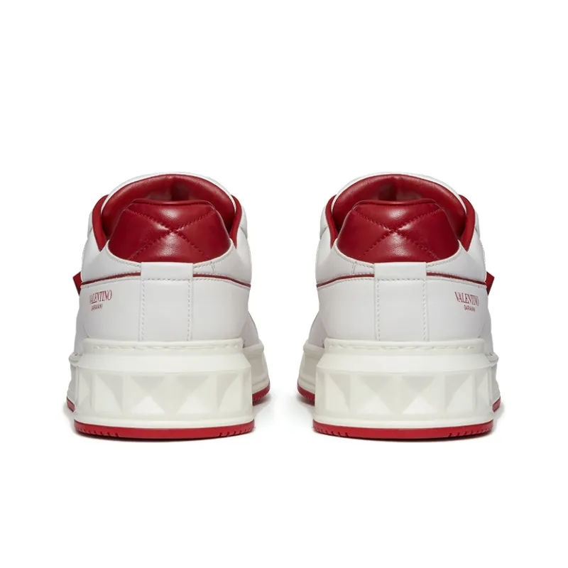 Valentino One Stud Low-Top White Red Women's-3