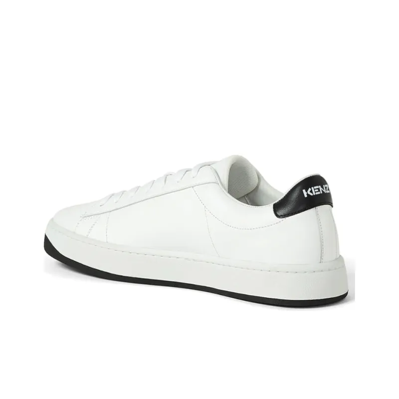 KENZO Takashi Kourt K Log Stylish Skateboarding Shoes Men's White-2