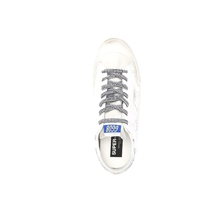 Golden Goose Super Star Low Top Stylish Skateboarding Shoes Women's Gray White Vintage Version-3