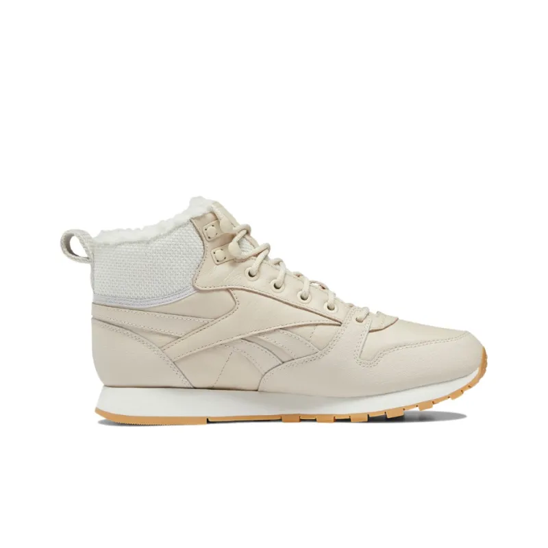Reebok Classic Leather Running Shoes Women's High-Top Milk Tea Brown-1