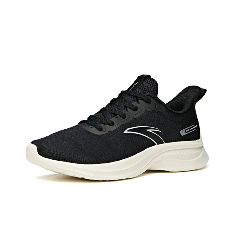 Anta Cushioning Anti Slip And Wear Resistant Low Top Running Shoes Men's Black White-1