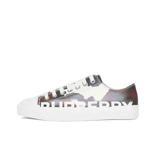 Burberry Camouflage Low-Top Stylish Skateboarding Shoes Women's Deep Mocha Khaki
