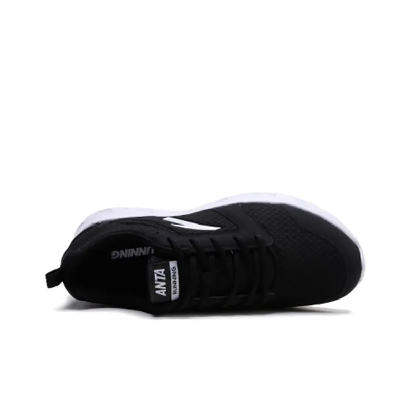 Anta Running Collection Cushioning Abrasion Resistant Breathable Low Top Casual Running Shoes Men's Black White-2