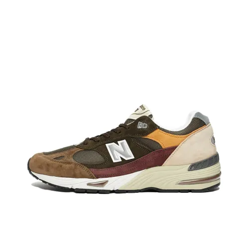 New Balance 991 Olive Burgundy Brown