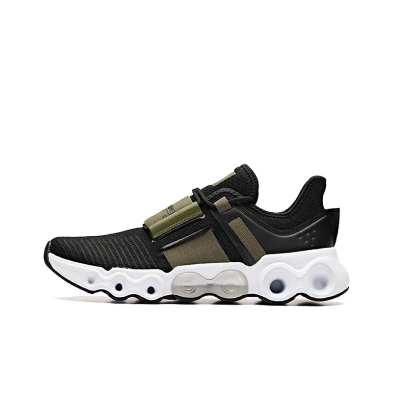 Anta Coverage Cushioning Anti-Slip And Wear-Resistant Low-Top Running Shoes Men's Black Green-0