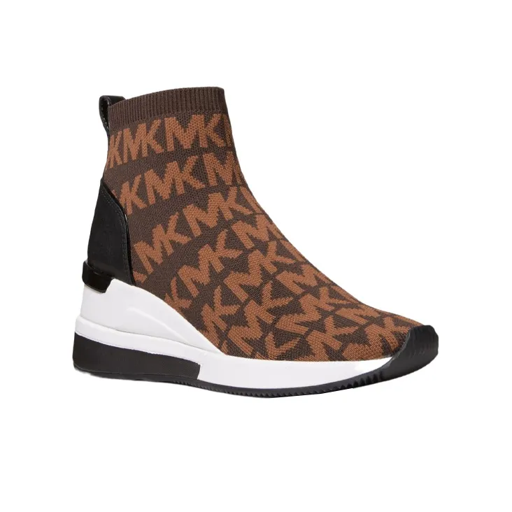 MICHAEL KORS Skyler Cushioned Slip-Resistant Breathable Coverage High-Top Casual Shoes Women's Brown-1
