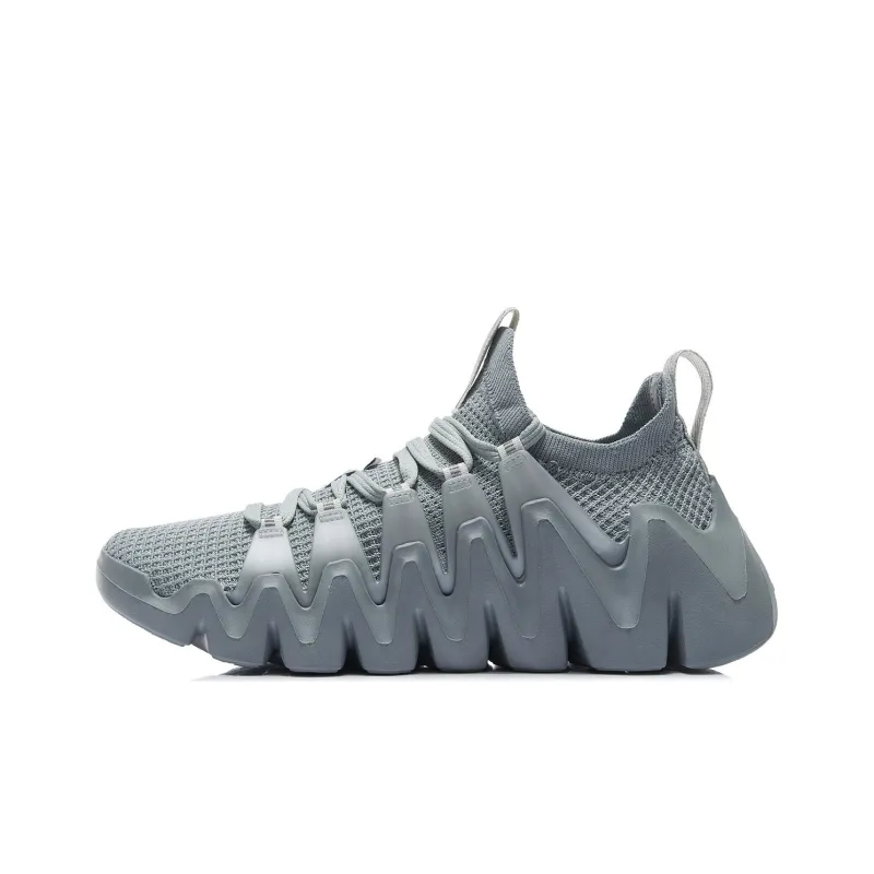 LiNing Phantom Stinger Wear Resistant Slip Resistant Cushioning Breathable Low Top Running Shoes Men's Gray-0