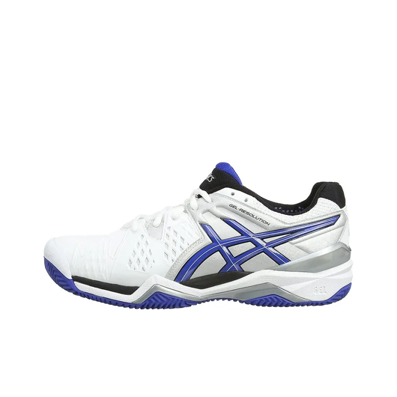 Asics Gel-Resolution 6 Wear-Resistant Low-Top Running Shoes Men's White Blue-0