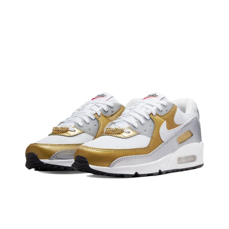 Nike Air Max 90 Se White Metallic Gold Women's-2