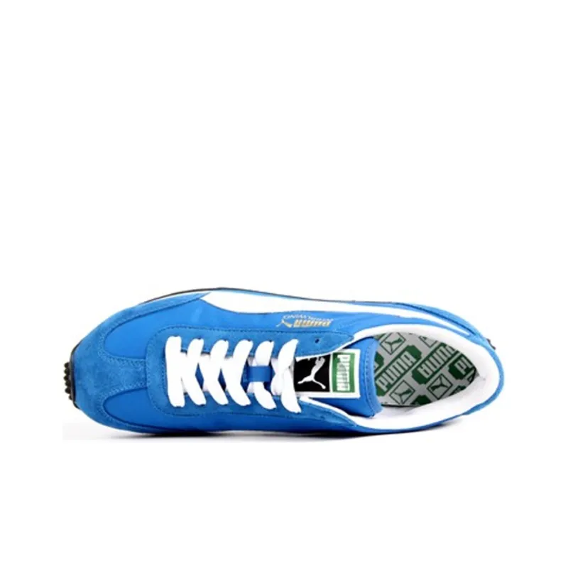 PUMA Whirlwind Classic Cushioning Anti-Slip Wear-Resistant Breathability Low-Top Running Shoes Men's Blue White-2
