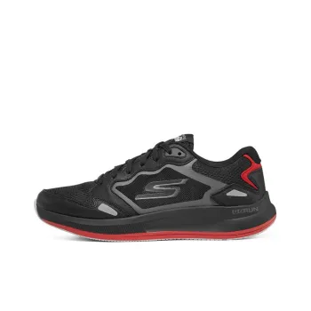 Skechers Go Run Pulse Cushioning Anti Slip Wear Resistant Breathability Low Top Running Shoes Men's Black Red