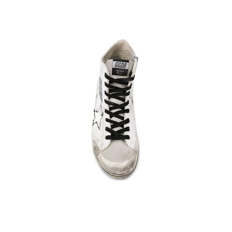 Golden Goose Francy Stylish Skateboarding Shoes Men's Silver White Old-fashioned-3
