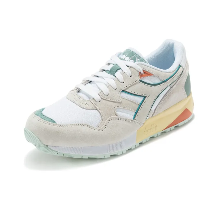Diadora N9002 CAMO Cushioning Breathable Low-Top Running Shoes Men's White Green-2