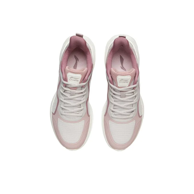 LiNing Durable Cushioning Low-Top Running Shoes Women's Light Purple Pink-3