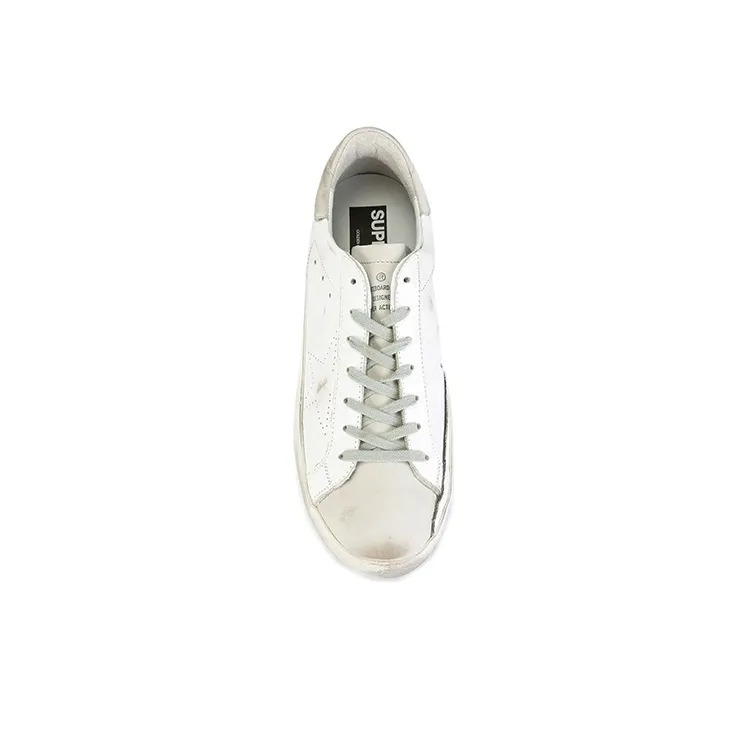 Golden Goose Super Star Stylish Skateboarding Shoes Men's Silver Tail Distressed Style-4