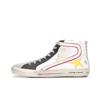 Golden Goose Slide Skateboard Shoes Men Mid-Top Black/White