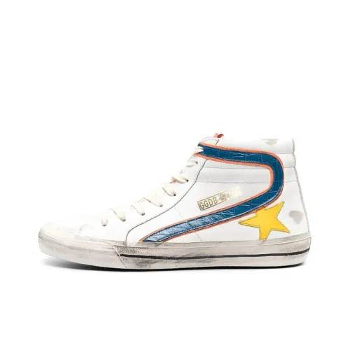 Golden Goose Slide Skateboard Shoes Men Mid-Top White