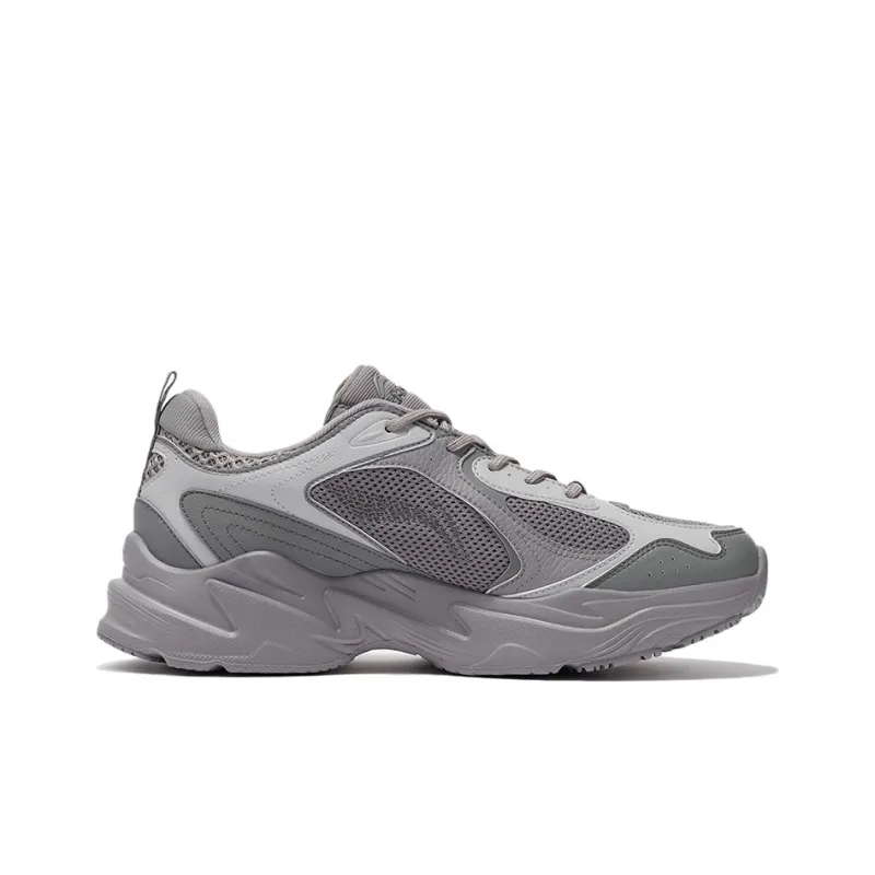 LiNing Cushioning Anti Slip And Wear Resistant Support Low Top Running Shoes Men's Gray-1