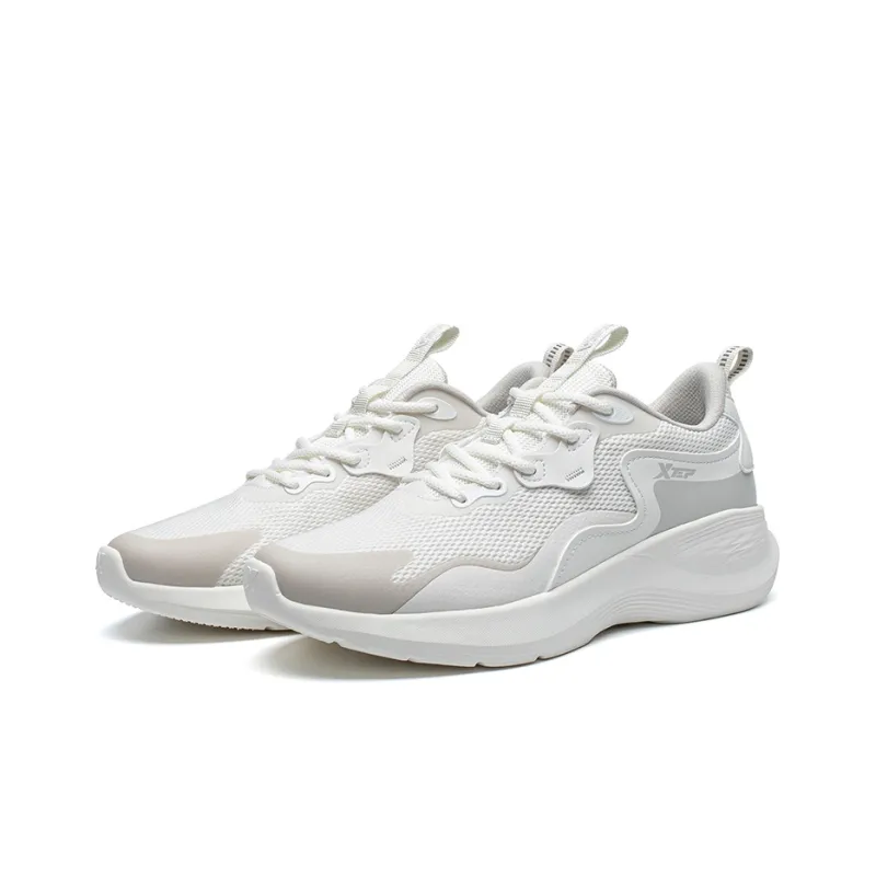 XTEP Cloud DC Cushioned Anti Slip And Wear Resistant Lightweight Low Top Casual Running Shoes Women's White Gray-2