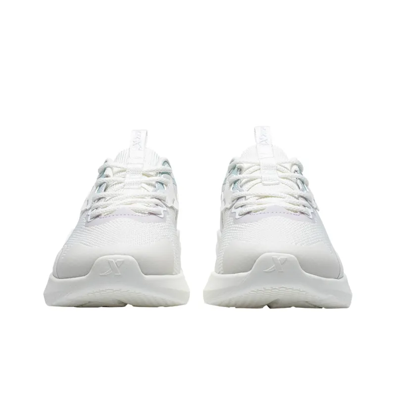 XTEP Cloud DC Cushioning Anti-Slip Wear-Resistant Breathability Low-Top Running Shoes Women's White Purple Green-3