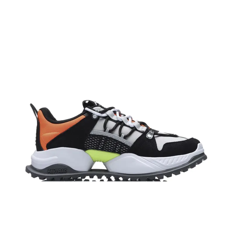 LiNing Broken Mountain Warm Low-Top Running Shoes Unisex Black Gray Orange-1