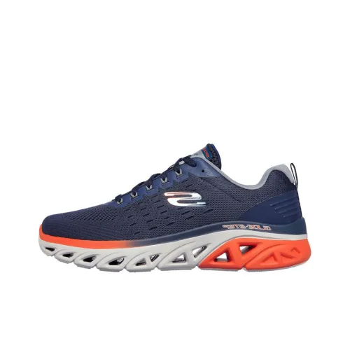 Skechers Glide-step Sport Running Shoes Men Low-Top Marine Blue/Orange