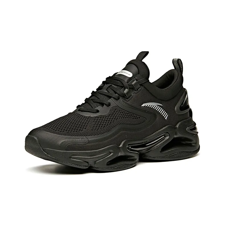 Anta Slip Resistant, Abrasion Resistant, Breathable, Cushioning Low Top Running Shoes Men's Black X LOOOP Technology-1